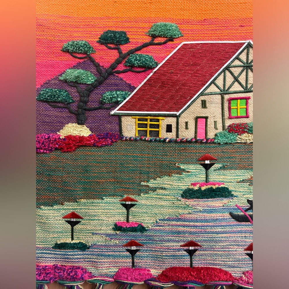 XL Vintage Handmade Wool Tapestry